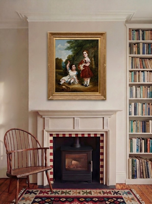 Mid 19th Century Oil - Children and Spaniel gallery