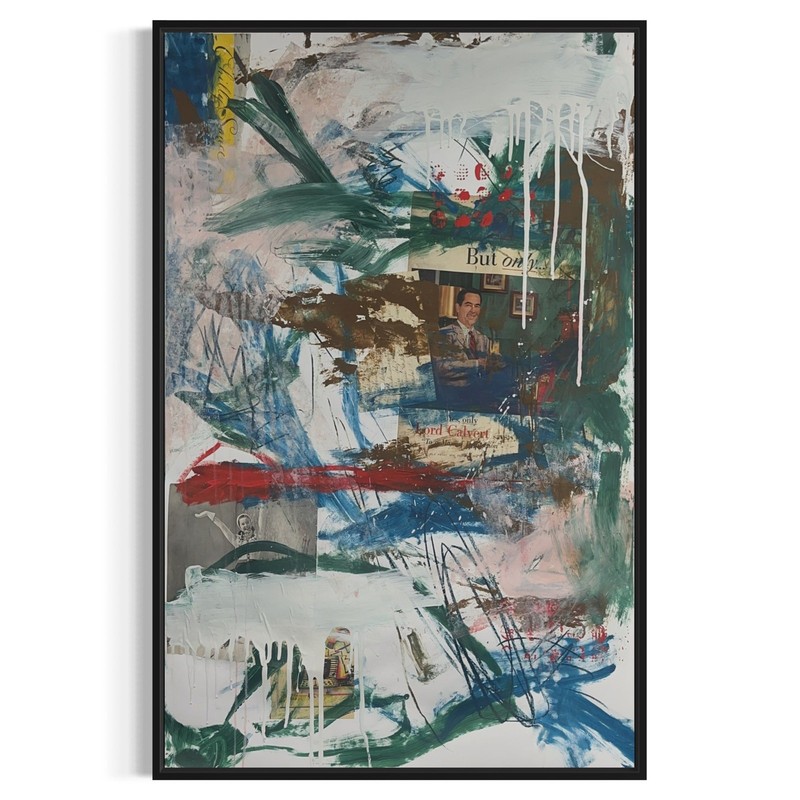 Original Mixed Media Abstract Modern Art Painting 24x36 "But Only..." Signed gallery