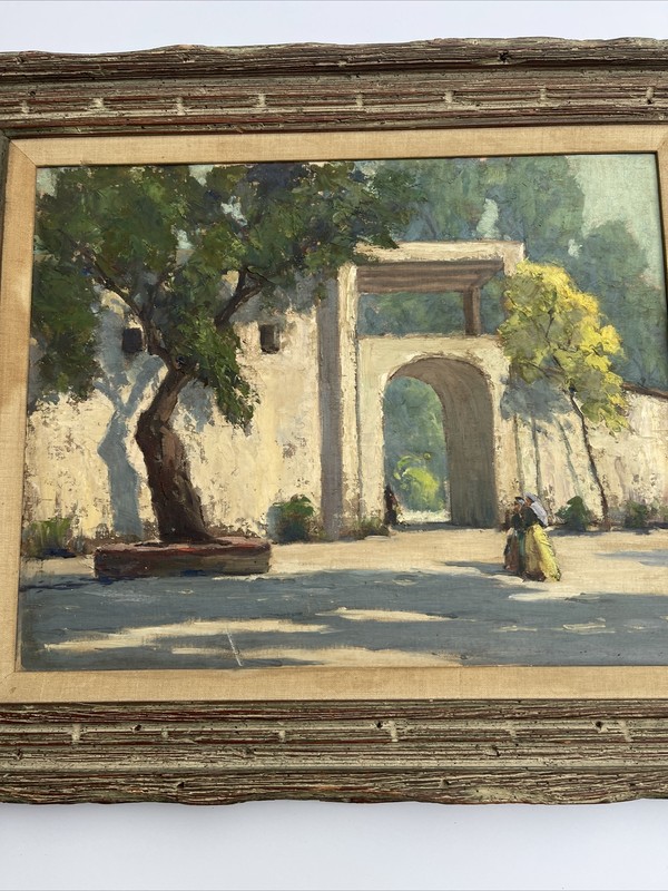 ANTIQUE Early California Mission Painting Harold Walsh Impressionism Exhibited gallery