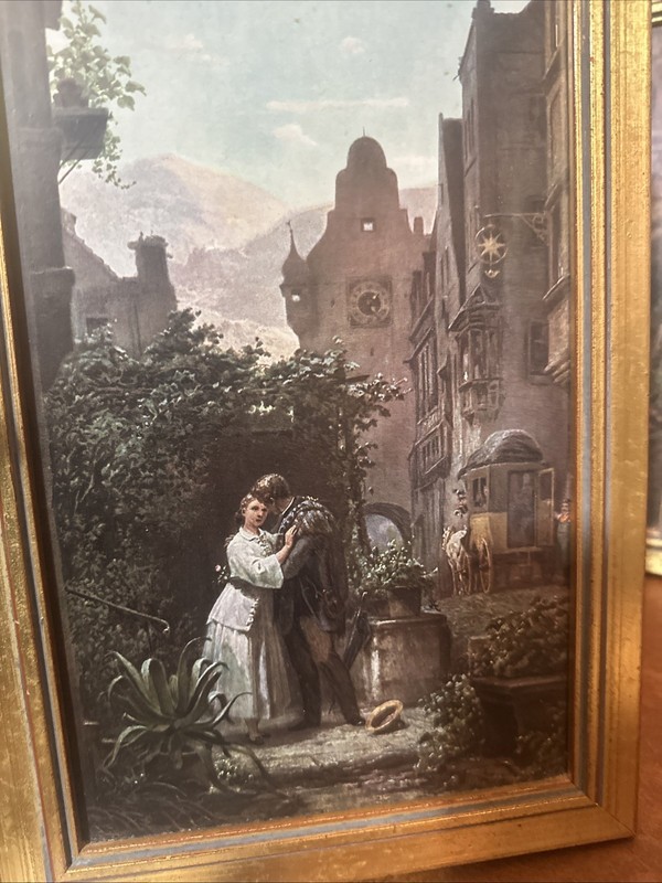 The farewell/beggar Musician | painting after CARL SPITZWEG (1808-1885)13X7-1/2 gallery