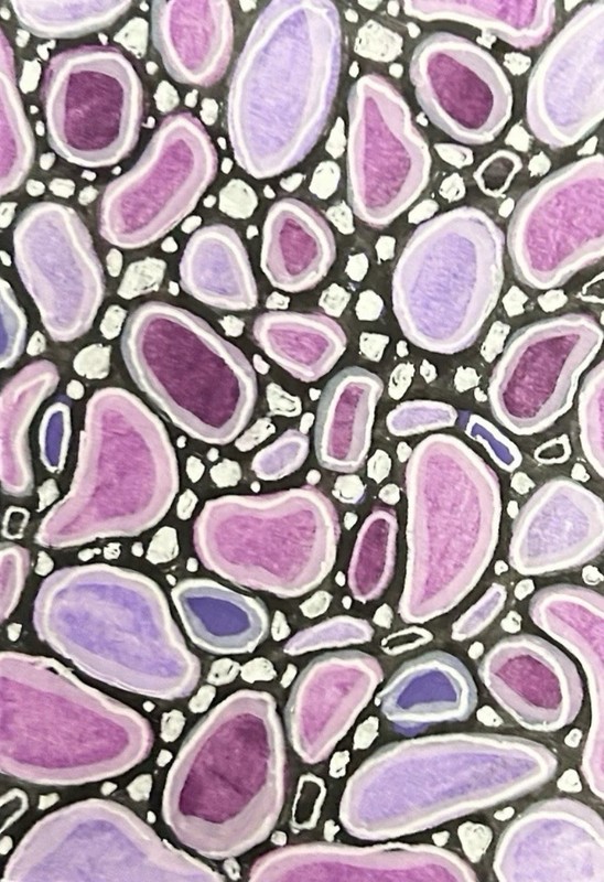 ACEO Original Miniature Art By Lyn’et Titled ‘Ruby Rocks ’ 2.5X3.5”
