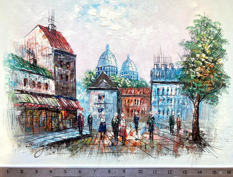 Original Oil Painting – European Street Scene