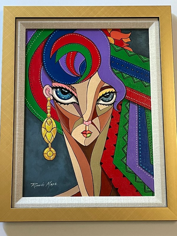 Ricardo Maya Original Painting Authentic Cuban Modernist Nicaragua Abstract 16" gallery
