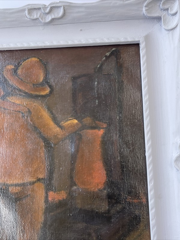 Mid Century Painting Portrait Phyllis Exhibited Mexican Mexico Modernism Listed gallery