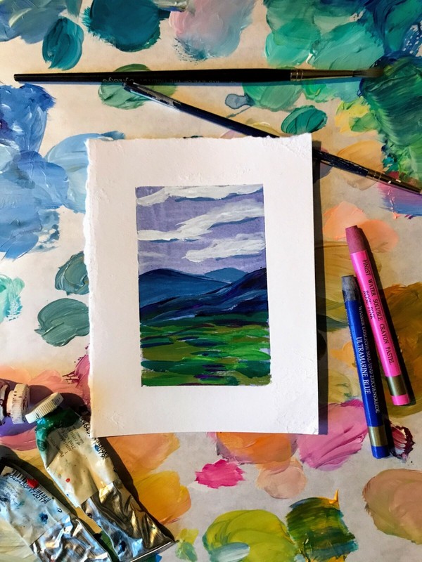 Miniature Blue Ridge Mountain Painting