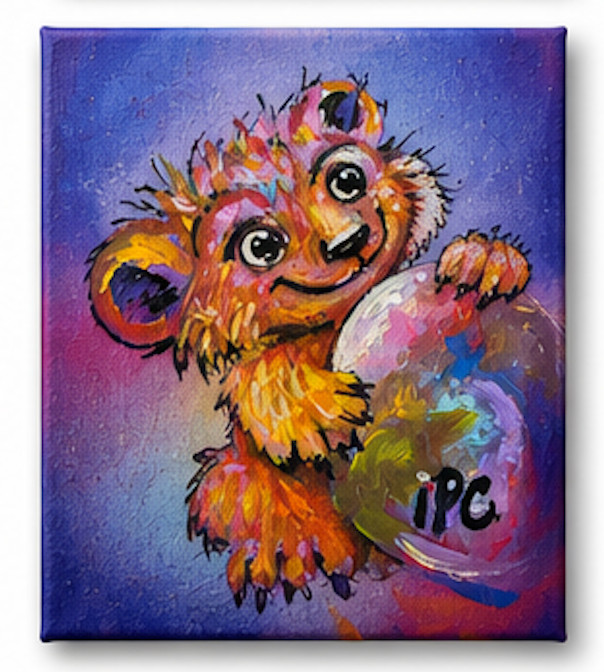 Paws Neko Lion Cub Original Painting | IPC Matsuu StoryVerse Creature Art 5×7