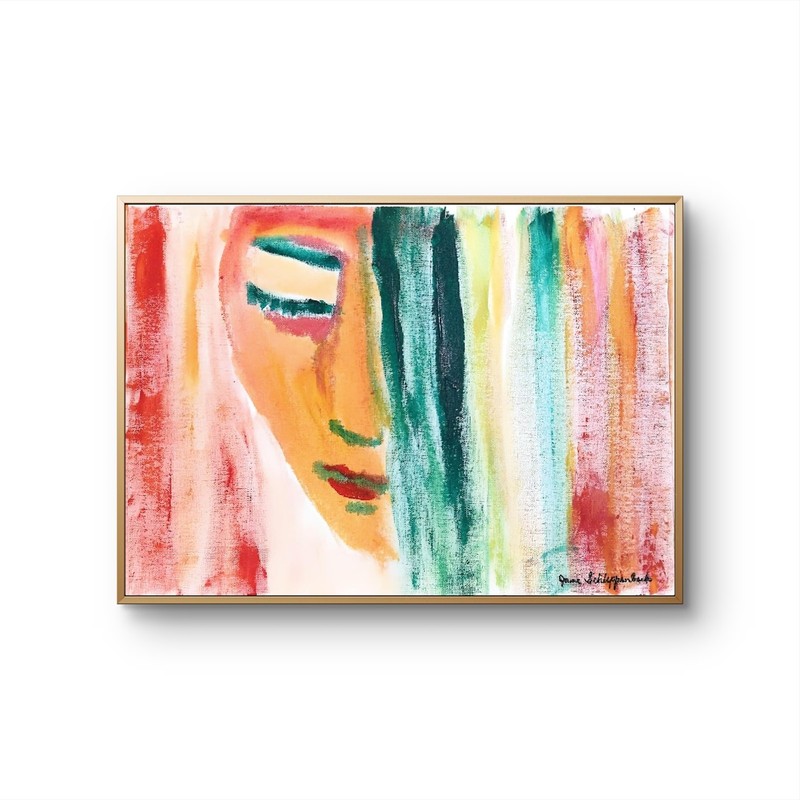 Bold Color Modern Abstract Original Signed Original Art Woman 12x16 Painting COA gallery