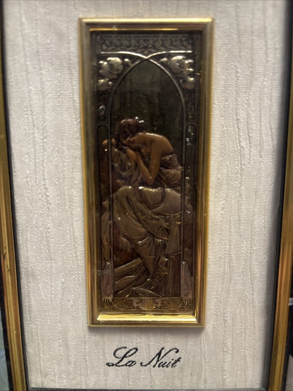 Vntg Italian 925 Sterling Silver Embossed Art Nouveau Relief Creazioni La Nuit gallery