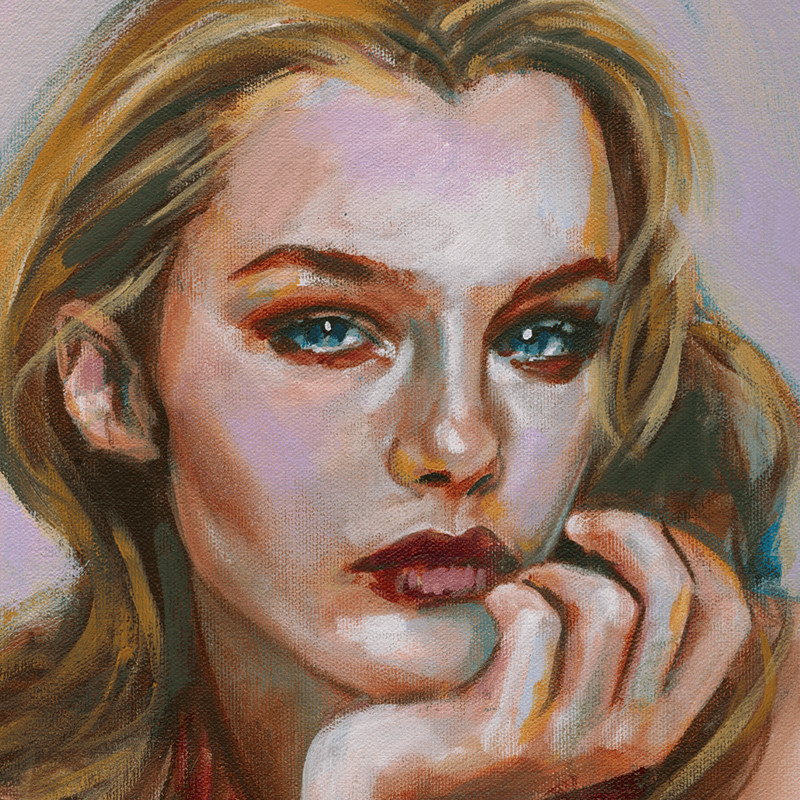 Original Oil Painting Portrait – Colleen Ross – 2018 – Signed 16×14 gallery