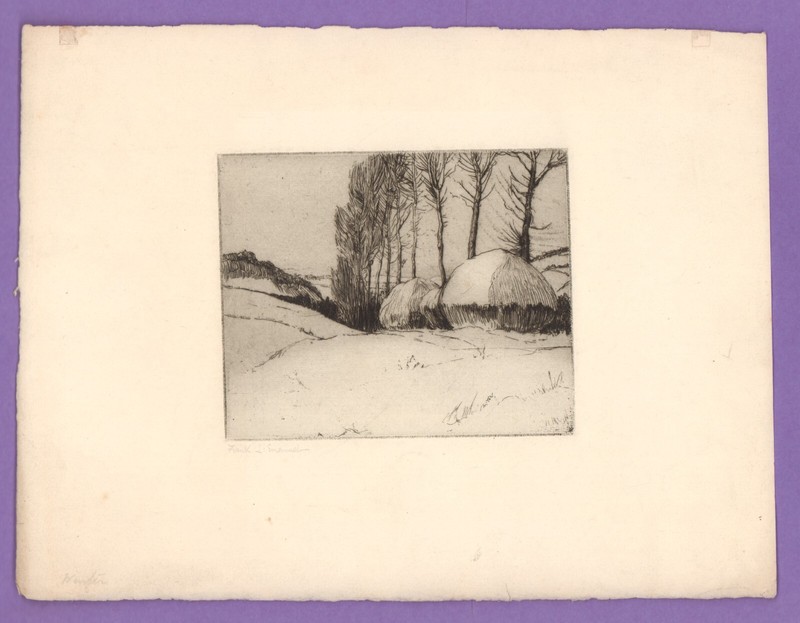 Frank Lewis Emanuel: Etching, Winter. Signed. A1