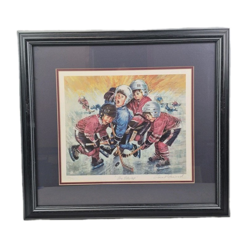 Stewart Sherwood Vintage Hockey Painting «The Pile Up» 187/950 Collectible