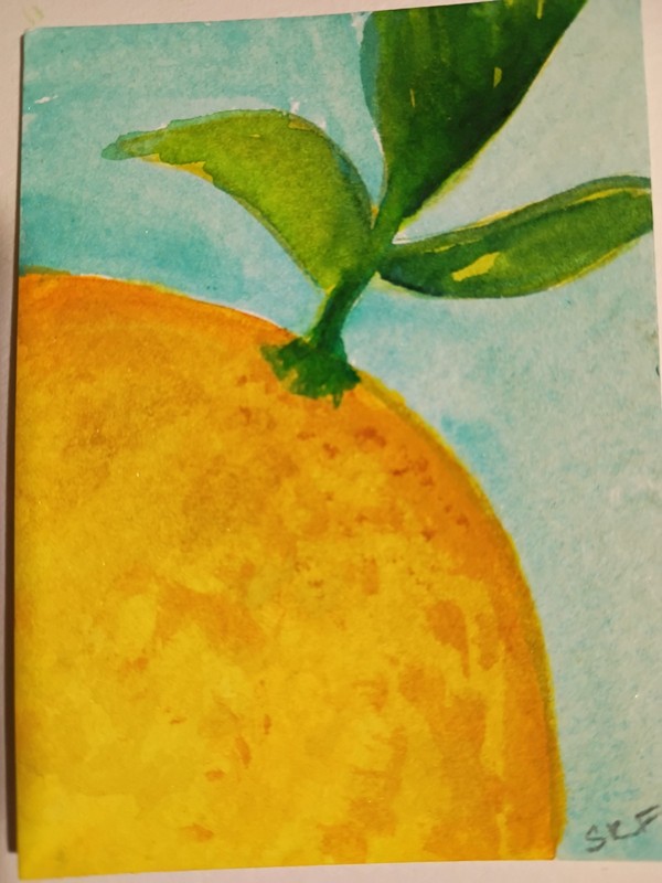 Original ACEO Lemon, Watercolor Painting Art by Sharon Foster gallery