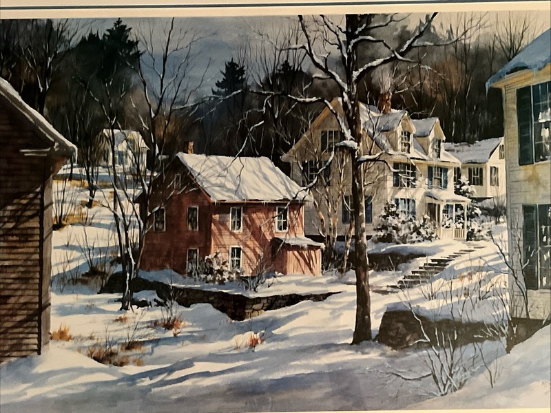 Gary Shepard Winter Landscape Scene Ltd Ed 37/490 Signed 42" x 30" Framed gallery
