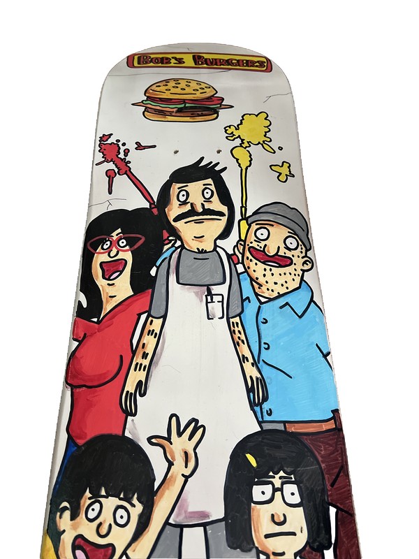 Hand Painted Graffiti Skateboard Deck Shortiez Ink Bobs Burgers Deck Maple 8 New gallery