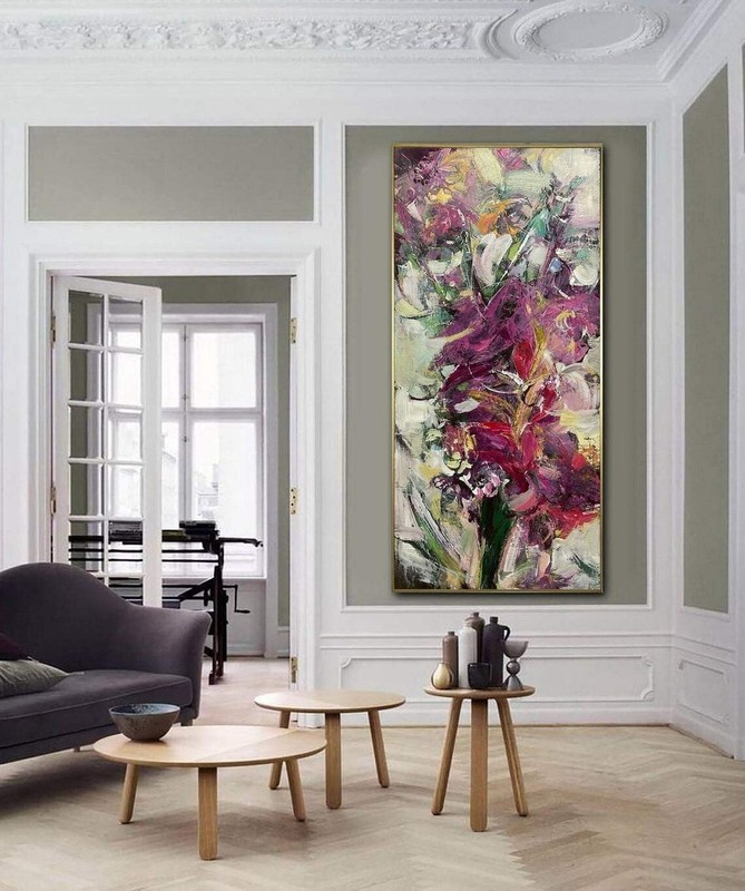 Monumental Abstract Flowers Bouquet | Huge Original Colorful Oil Painting Canvas gallery