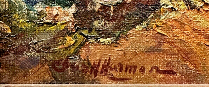 Beautiful Painting "Coastal Scene" By Charles Henry Harmon 30in x 22in Frame gallery