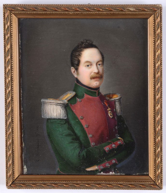 Cesare Paganini «Captain of Neapolitan «Guardia Sicurezza»» rare miniature, 1837