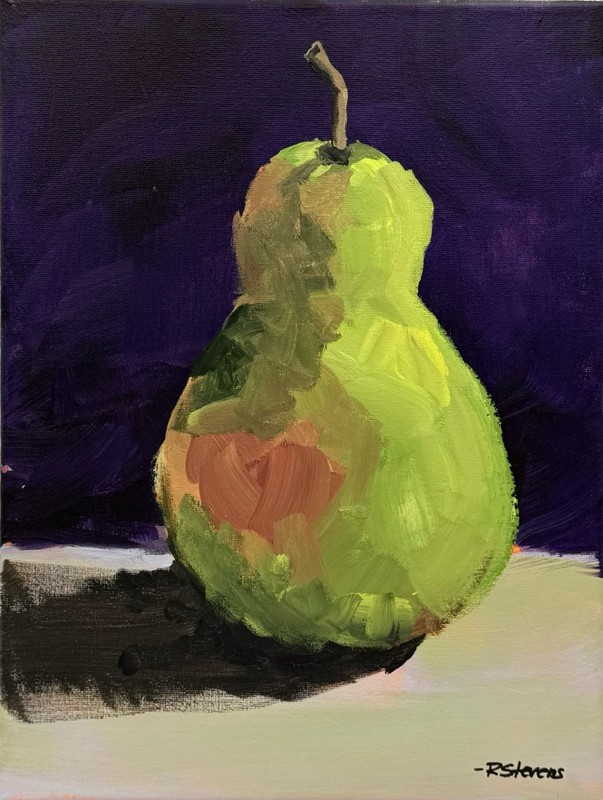 R Stevens 11x14 Original Acrylic Pear Still Life Kitchen Art gallery