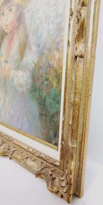 Antique Marion Rice Girl Sunflower Oil Painting On Canvas Signed 1/1 On eBay gallery