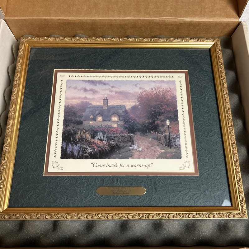 1999 Thomas Kinkade Open Gate Sussex Wall Art 14 1/2 x 12 1/2 Framed Certificate