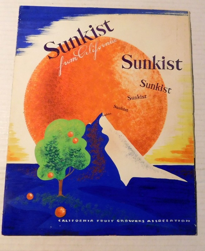 ORIG. WATERCOLOR & MOCKUPS by FRIDOLF JOHNSON for SUNKIST – Advertising Art