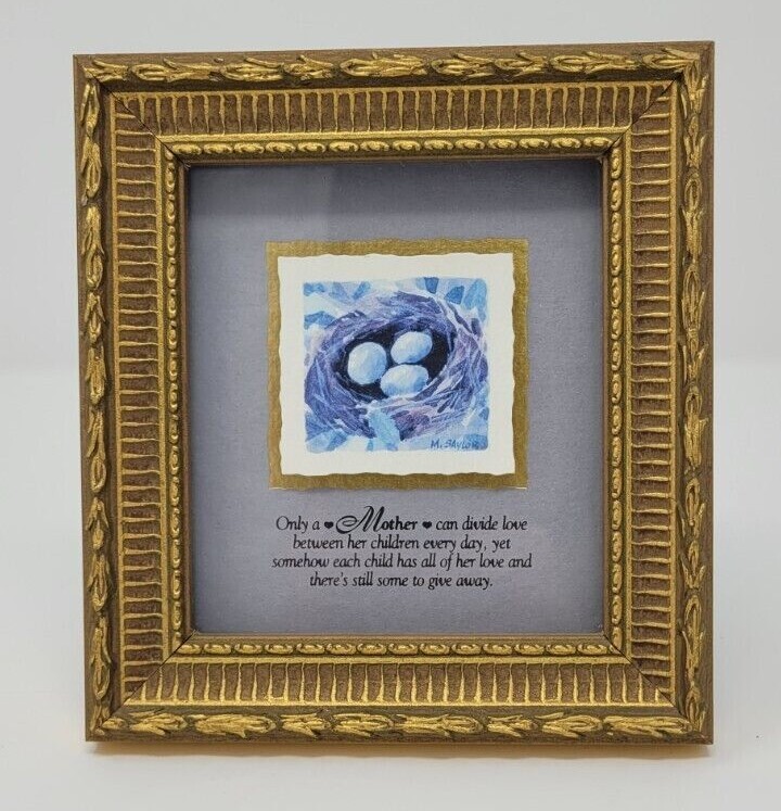 Melissa Saylor 2D Watercolor «Only a Mother» Gold Frame 5.5″x5″ Made in USA