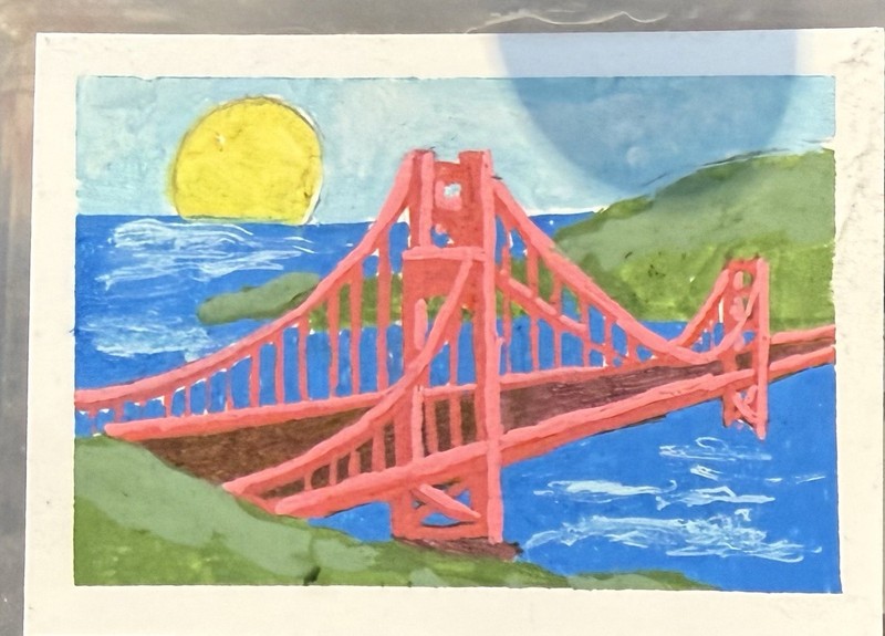 ACEO Art Card Golden Gate Bridge San Francisco