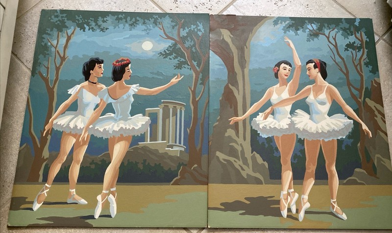 Ballerina 16×20 Paintings Lot Of 2 Unframed
