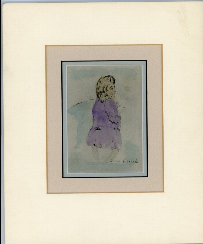 Mary Cassatt–ORIGINAL Watercolor Painting Affixed to Board
