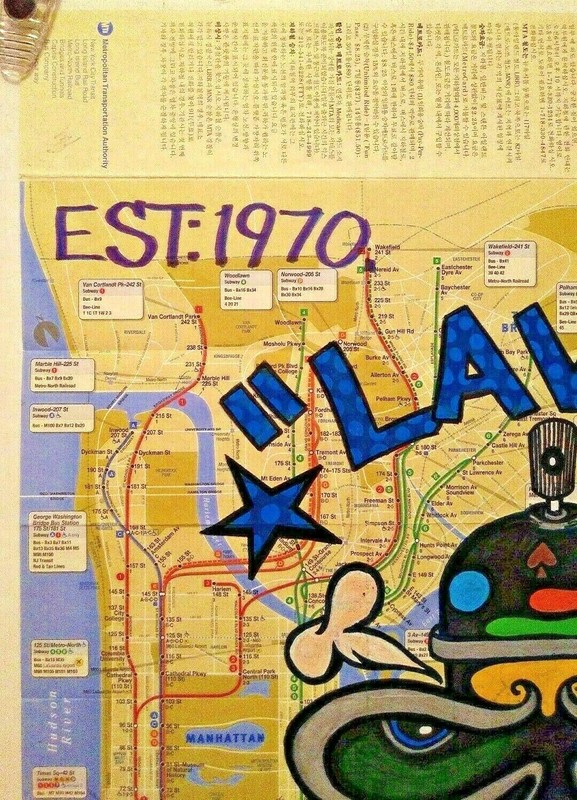 GRAFFITI LEGEND LAVA I & II aka STRAIGHTMAN URBAN STREET ART SUBWAY MAP OOAK gallery