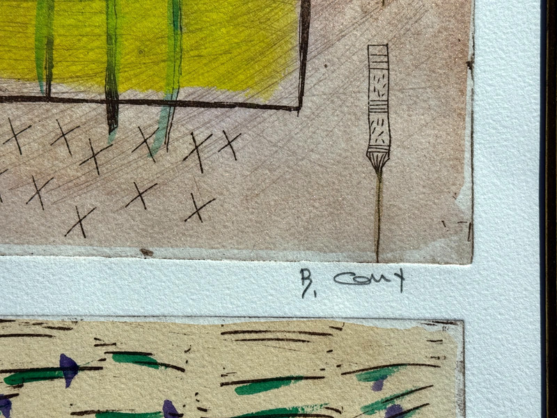 B.CONY SIGNED ORIGINAL ETCHING PAINTING ABSTRACT MODERN ART MODERNISM #1/1 gallery