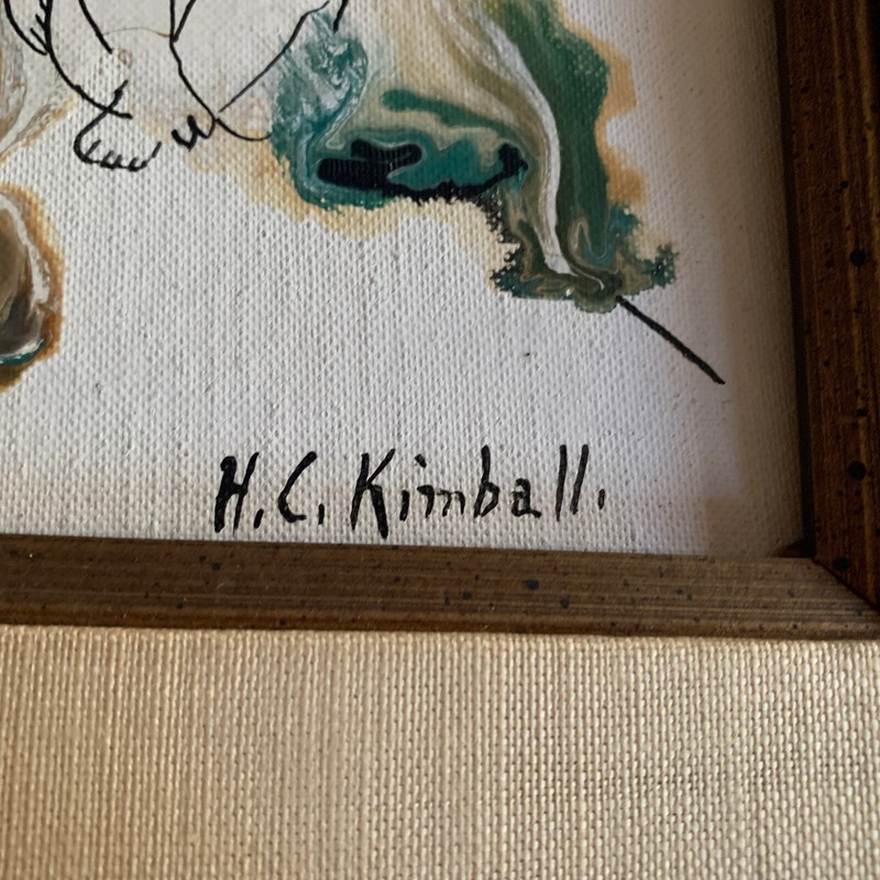 1968 Midcentury Modern H.C. (Harold) Kimball Oil Painting - Signed - Framed gallery