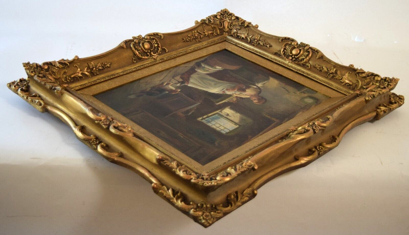 Finely Framed Signed Realistic Oil Painting by Alexander Austen Mother Child Dog gallery