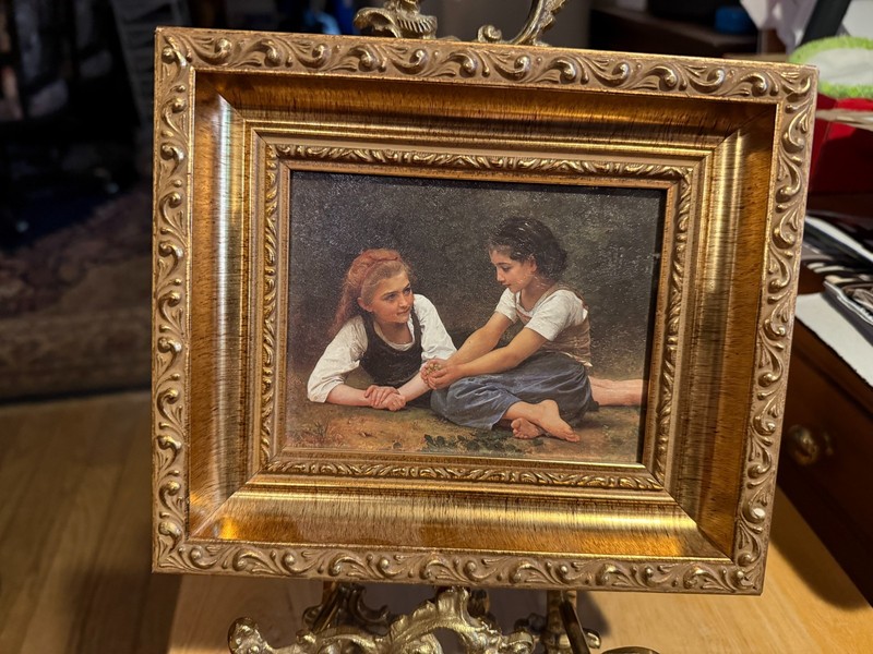 GARGOYLES STUDIO Framed Repro. of «THE NUT GATHERERS 1882 Adolphe Bouguereau