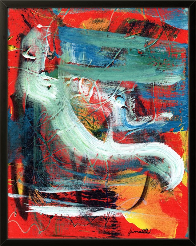FINELLI ORIGINAL Abstract Painting High Art Modern Bold Color SIGNED COA G11I