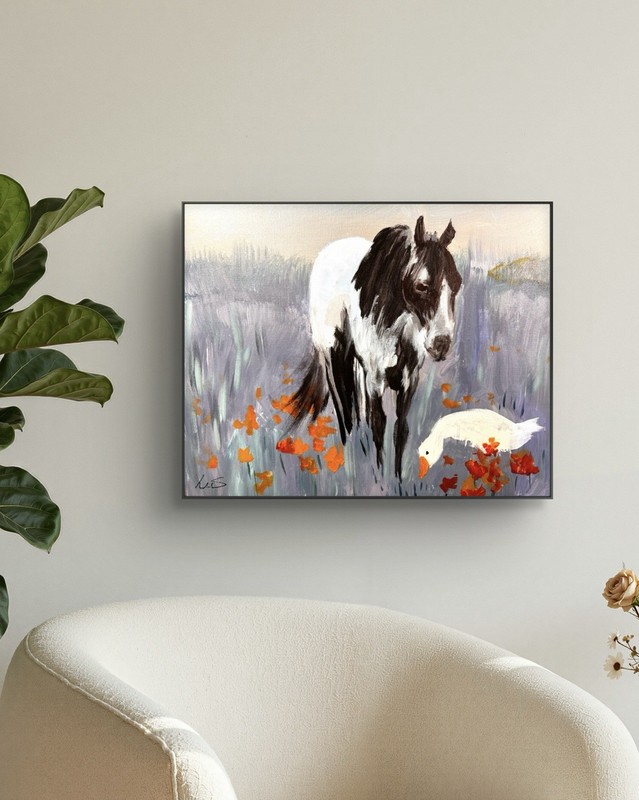 SAMATOWIC Horse and Duck 16×20 Abstract Expressionism Original Wall Art 24