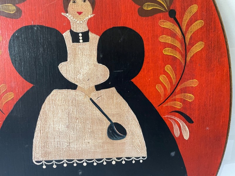 Vintage 1980 Folk Art Wood Painting Plaque Ken Ledbetter Maryville TN Americana gallery