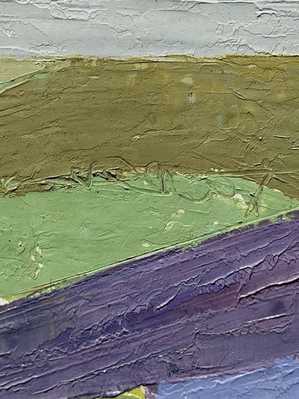 Etel Adnan Style Modernist Landscape Painting From 14 Million Ellistan Estate NJ gallery