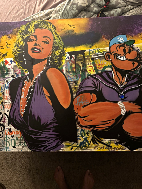 Pop Art Street Art Painting Lot – Women, Children, Elephant, Cityscape, Graffiti
