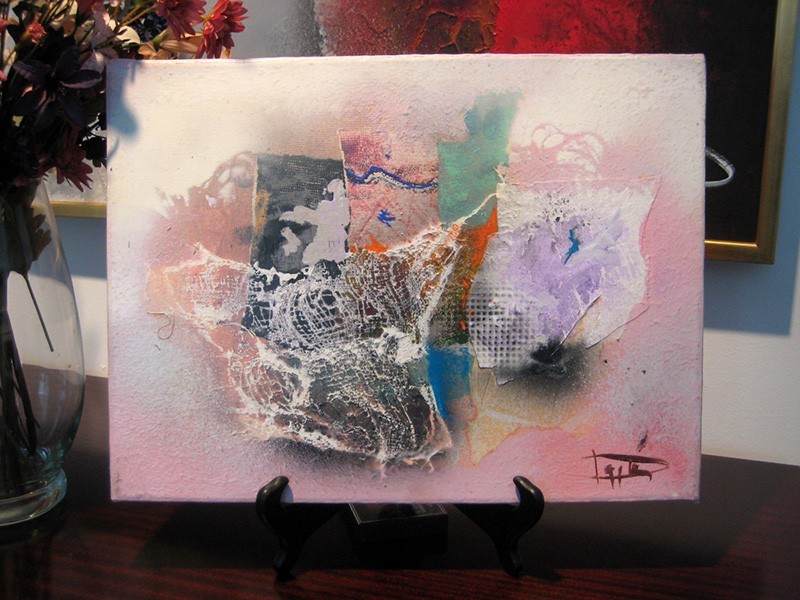 Laszlo Dus "Untitled composting" Mixed Media Acrylic painting on Canvas - 1991 gallery