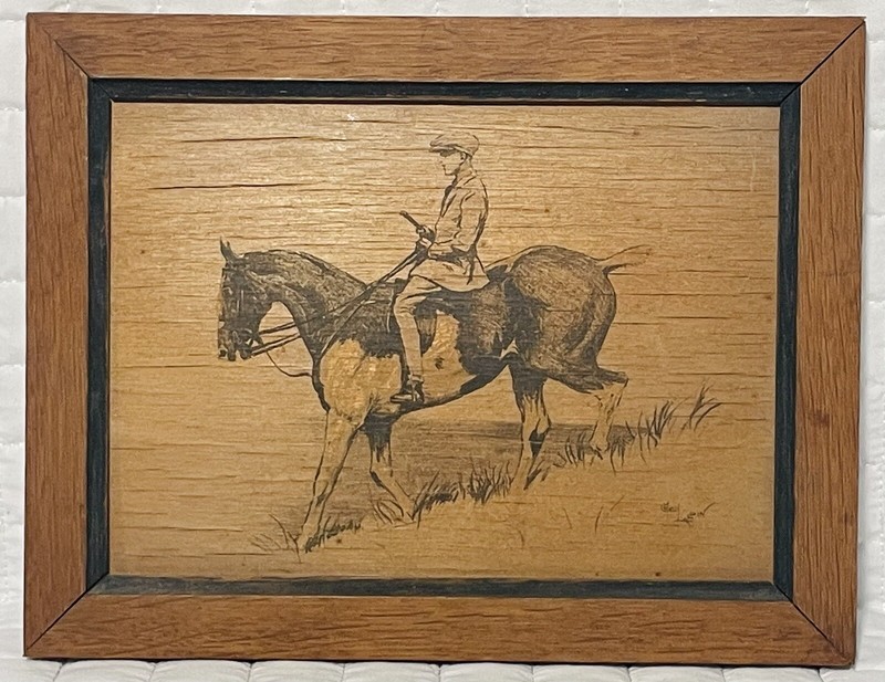 Cecil Aldin Abercrombie & Fitch Horse Fox Hunter on Wood Original Signed Art
