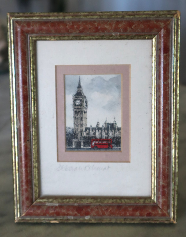 Mini Watercolor painting Elizabeth Tower Big Ben London by Deborah Rehmat