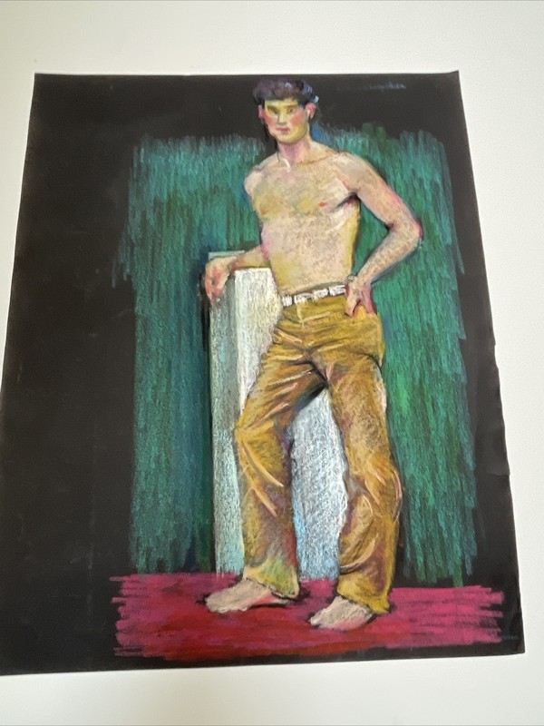 ANTIQUE DRAWING PORTRAIT MID CENTURY MODERN WPA AMERICAN WALTER E COHEN JR gallery