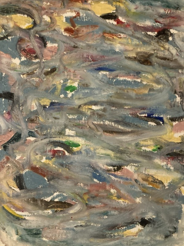 Oil Painting Abstract Expressionist 1980 Paper Mixed Media Composition