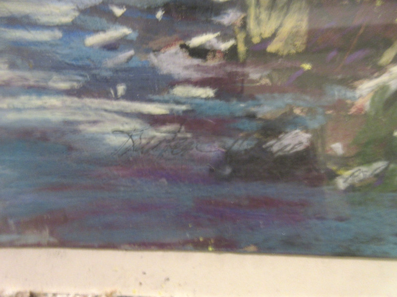 Tranquility Original Pastel Landscape Painting Attributed Kristen Olsen Signed gallery