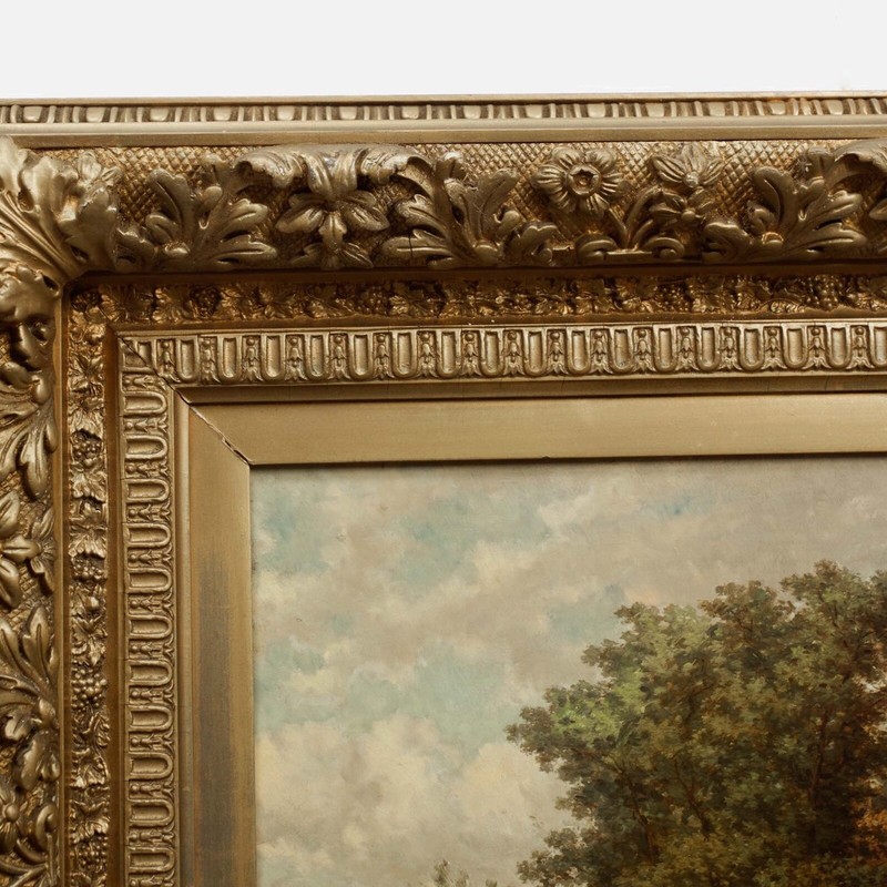 Jan van Lokhorst (1867) Dutch Barbizon Landscape Painting "A Rural Cottage” gallery