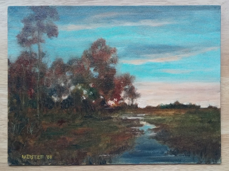 Original Oil Painting 9×12 on Canas Panel – Landscape – Signed 2001