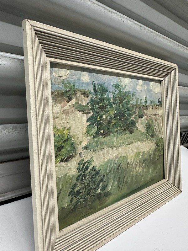 Framed Impressionist Landscape Oil Painting On Canvas Board MCM gallery