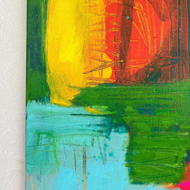 Original Abstract Expressionist Painting 12x16 Bold Brushwork Acrylic on Canvas gallery