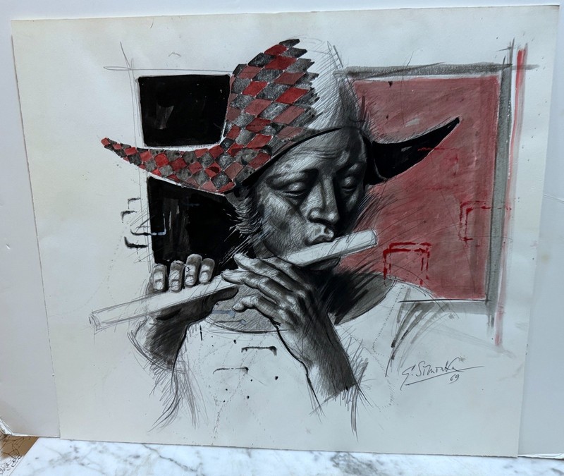 HUNGARIAN ARTIST GEORGES SIMONKA - SIGNED AND DATED WATERCOLOR PAINTING gallery